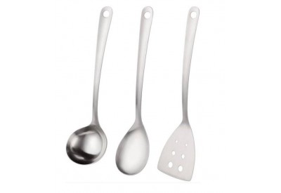 Judge Basics Stainless Steel Hard-Wearing Kitchen Tools set of 3 (soup ladle, spoon, turner)